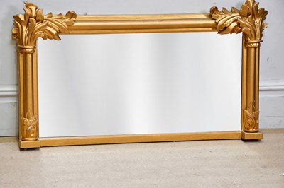 Lot 219 - A Victorian gilt framed overmantel mirror,...