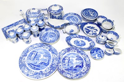 Lot 573 - SPODE; a quantity of blue and white...