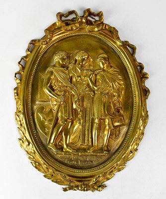 Lot 565 - A 19th century gilt metal high relief plaque...