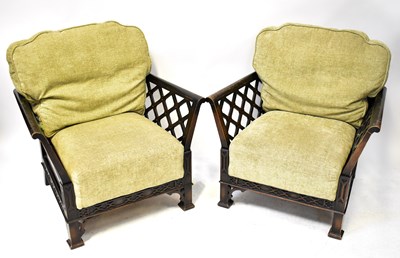 Lot 62 - A early/mid-20th century bergère three-piece...