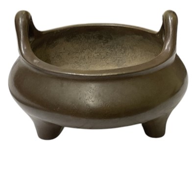 Lot 709 - A 19th century Chinese bronze censer, with six...