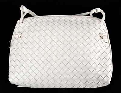 Lot 667 - BOTTEGA VENETA; a cream leather intrecciato...