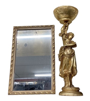 Lot 133 - A modern gilt framed rectangular wall mirror,...