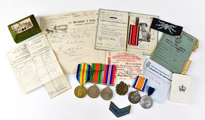 Lot 457 - Two WWI medals awarded to 33770.2 A.M. J....