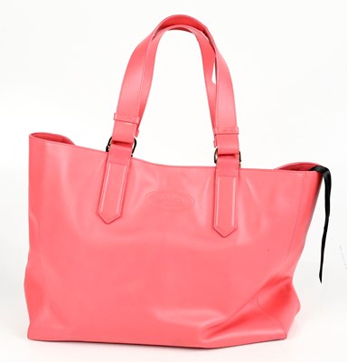 Lot 680 - LANVIN; a pink lipstick Cabas leather tote bag...