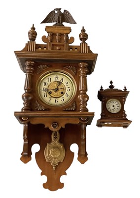 Lot 108 - An early 20th century walnut cased wall clock,...