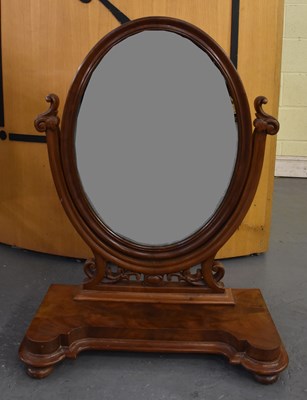 Lot 90 - A 19th century carved mahogany toilet mirror,...