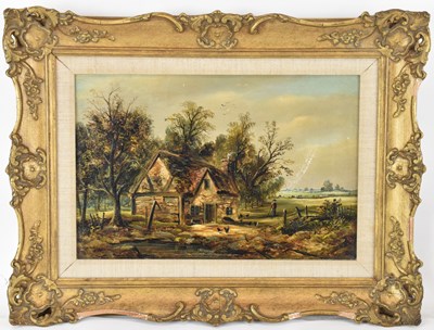 Lot 214 - JACOB BROOKS; oil on canvas, rural scene...