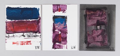 Lot 769 - ROBIN WELCH (1936-2019); a trio of acrylic on...