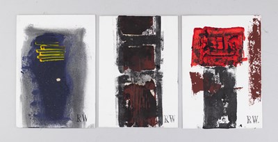 Lot 770 - ROBIN WELCH (1936-2019); a trio of acrylic on...