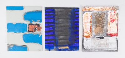 Lot 767 - ROBIN WELCH (1936-2019); a trio of acrylic on...