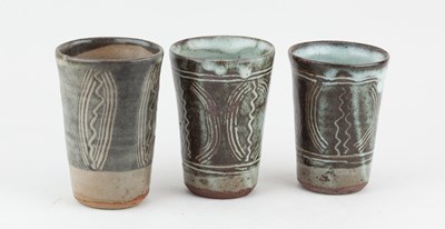 Lot 436 - KANDE USHAFA for Abuja Pottery; a trio of...