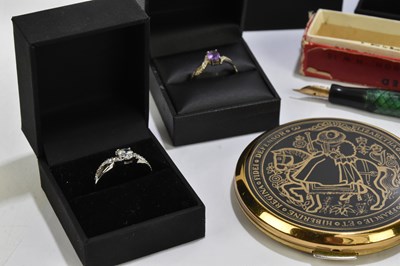 Lot 1569 - A collection of ten modern gem set costume and...