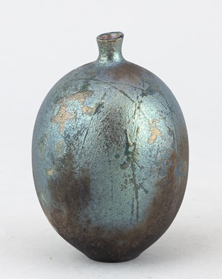 Lot 164 - ANNE JAMES (born 1937); a small ovoid raku...