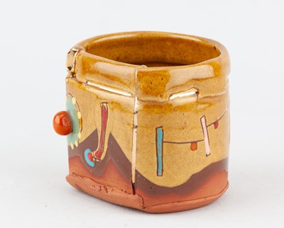 Lot 441 - LINDA STYLES (born 1954); a terracotta cup...