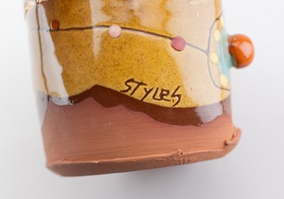 Lot 441 - LINDA STYLES (born 1954); a terracotta cup...