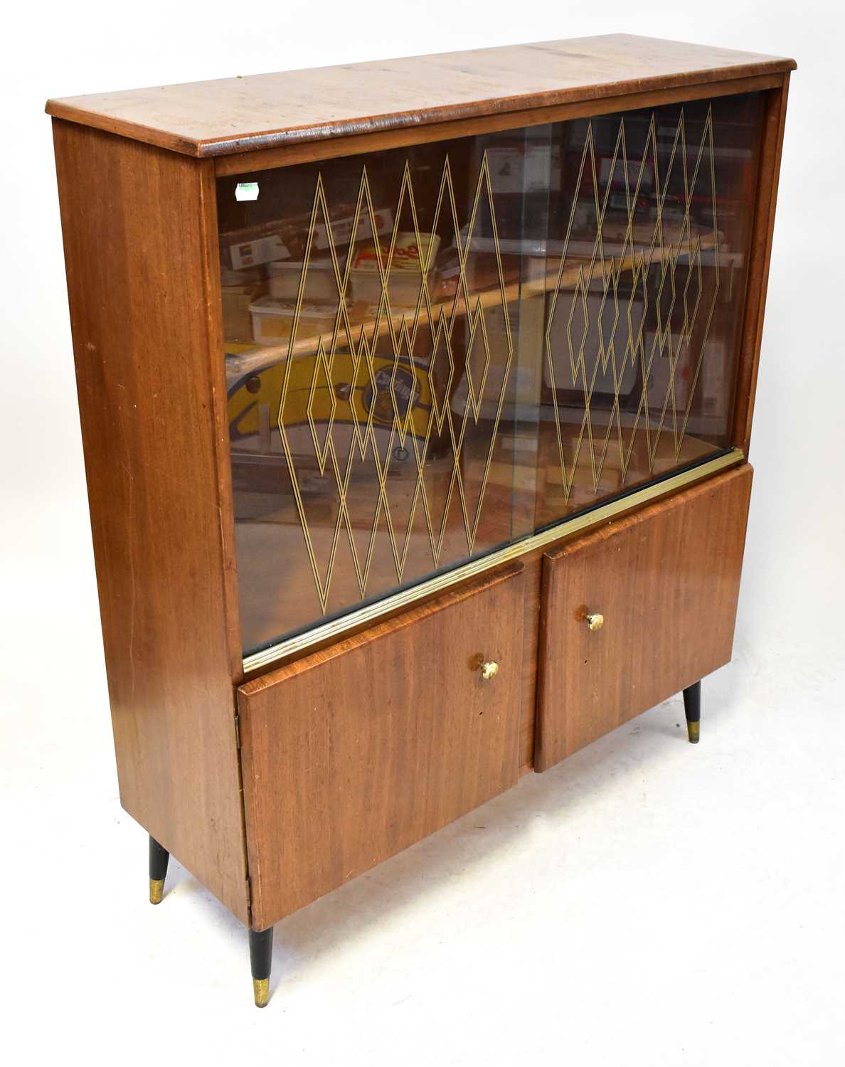 Lot 3 - A mid-20th century mahogany veneered display...