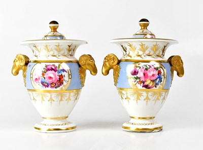 Lot 237 - A pair of 19th century porcelain covered...