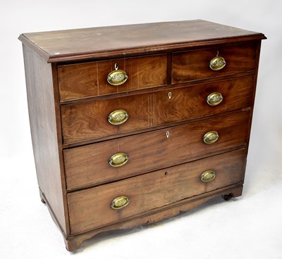 Lot 48 - A Georgian mahogany chest of two short over...