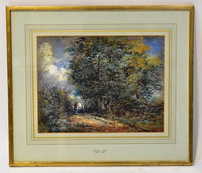 Lot 607 - DAVID COX (1783-1859); watercolour, woodland...