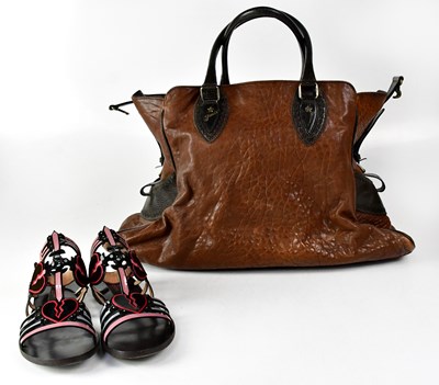 Lot 389 - FENDI; a brown leather 'Bag De Jour' handbag,...