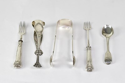 Lot 780 - A pair of hallmarked silver sugar tongs, and a...