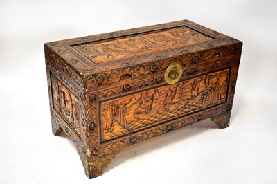 Lot 289 - A mid-20th century lacquered carved camphor...