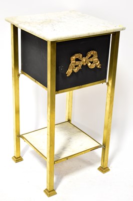 Lot 45 - A contemporary metal framed bedside cabinet...