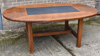 Lot 13B - A large elm oval dining table with central...