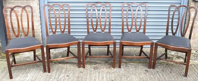 Lot 55 - A set of five Georgian mahogany dining chairs...