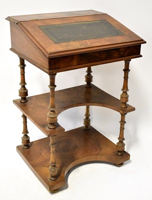 Lot 79 - A 19th century walnut Davenport with inlaid...