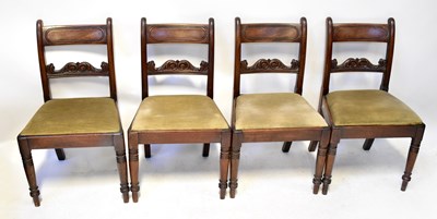 Lot 26 - A set of four Victorian mahogany bar-back...