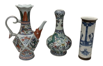 Lot 743 - A late 20th century Chinese porcelain vase,...