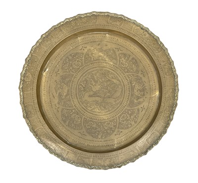 Lot 757 - A Chinese brass circular table top, the...