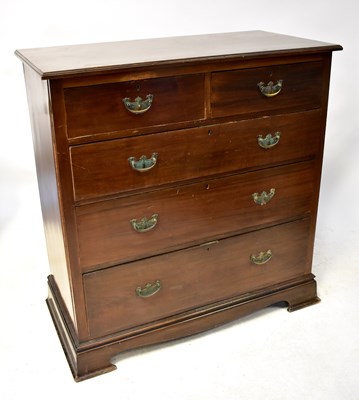 Lot 81 - A George III mahogany chest of two short and...