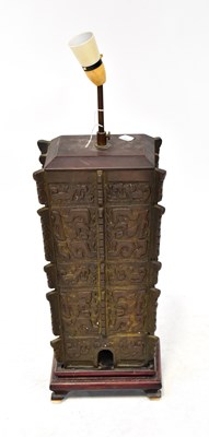 Lot 280 - An early 20th century bronze temple tower,...