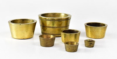 Lot 349 - A set of nine 19th century brass Troy nesting...