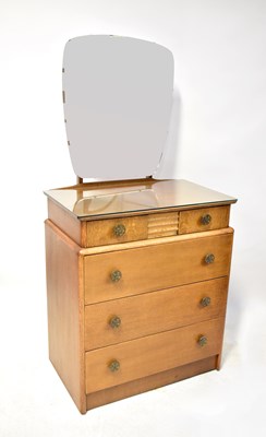 Lot 62 - A 1920s oak dressing chest with shaped mirror...