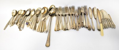 Lot 674 - A quantity of silver-plated flatware and...