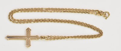 Lot 599 - A 9ct yellow gold chain suspending a 9ct gold...