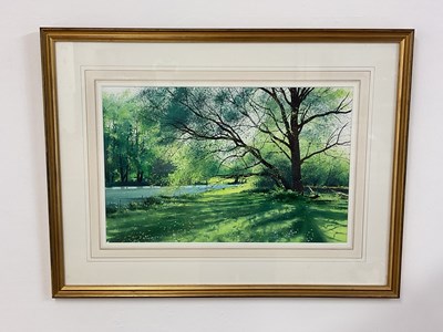 Lot 337 - RICHARD THORN; watercolour, country scene on...