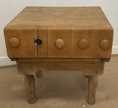 Lot 412 - A late 19th early/20th century butcher's block...