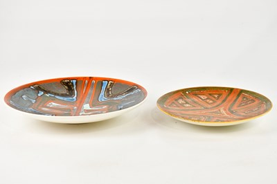 Lot 88 - POOLE POTTERY; a Studio range footed plate...