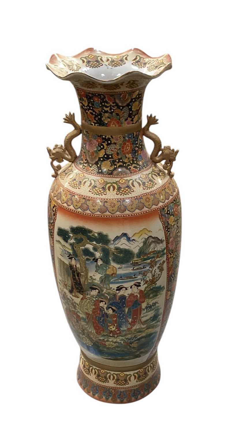 Lot 1212 - A large 20th century Oriental floor vase, with...