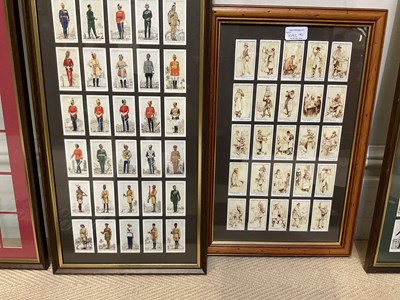 Lot 1092 - A collection of framed cigarette cards, mainly...