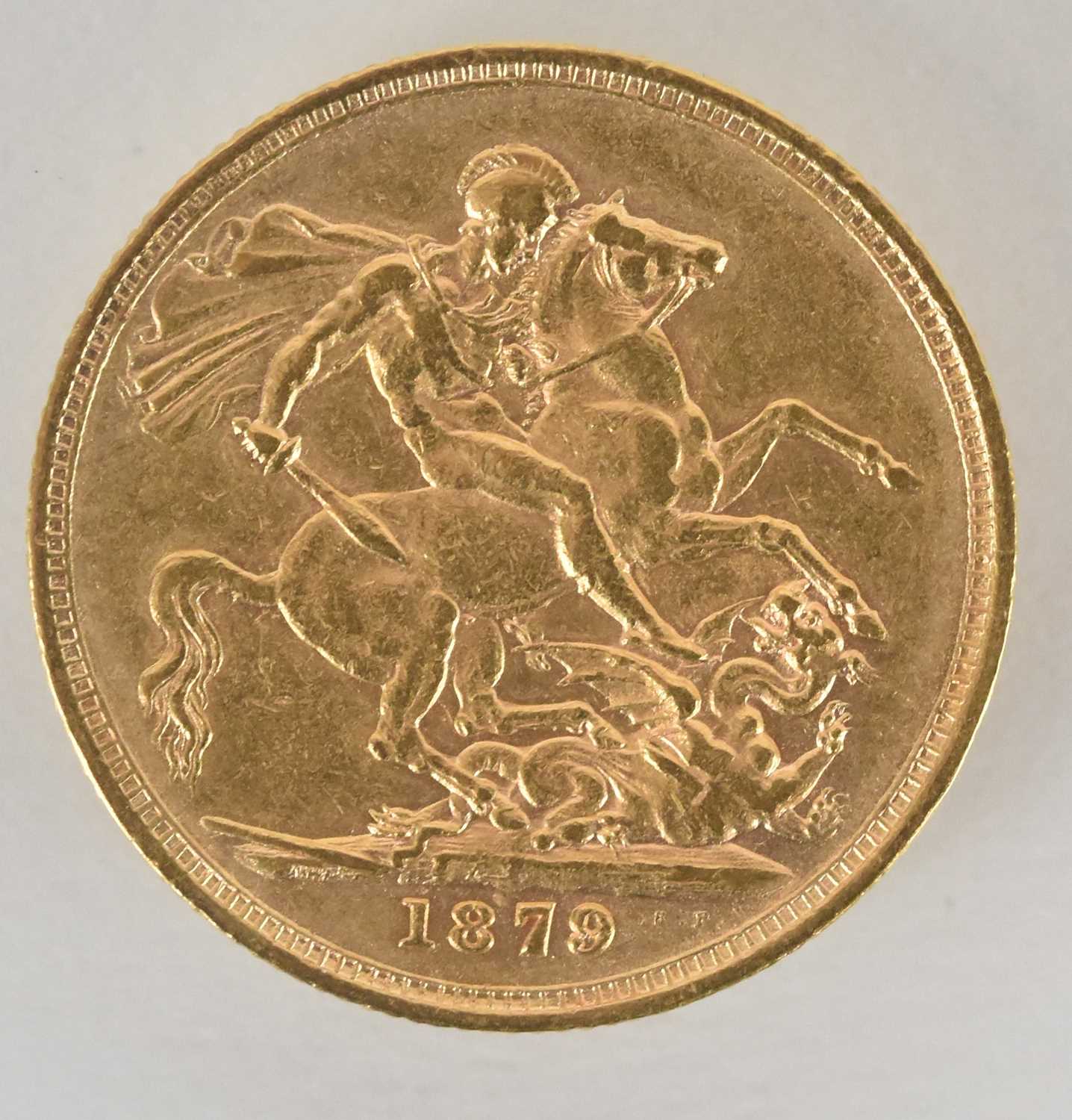 Lot 1576 - A Queen Victoria 1879 full sovereign, young...