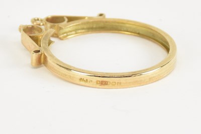 Lot 1395 - Three 9ct gold charms comprising 'MS Patricia'...