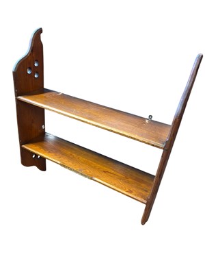 Lot 157 - A late Victorian pitch pine two tier bookshelf,...