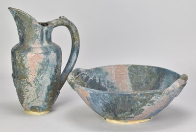 Lot 694 - SARAH MIDGLEY; a stoneware jug and bowl set...