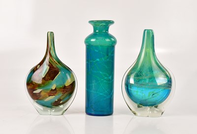 Lot 121 - MDINA; two art glass lollipop vases, height...